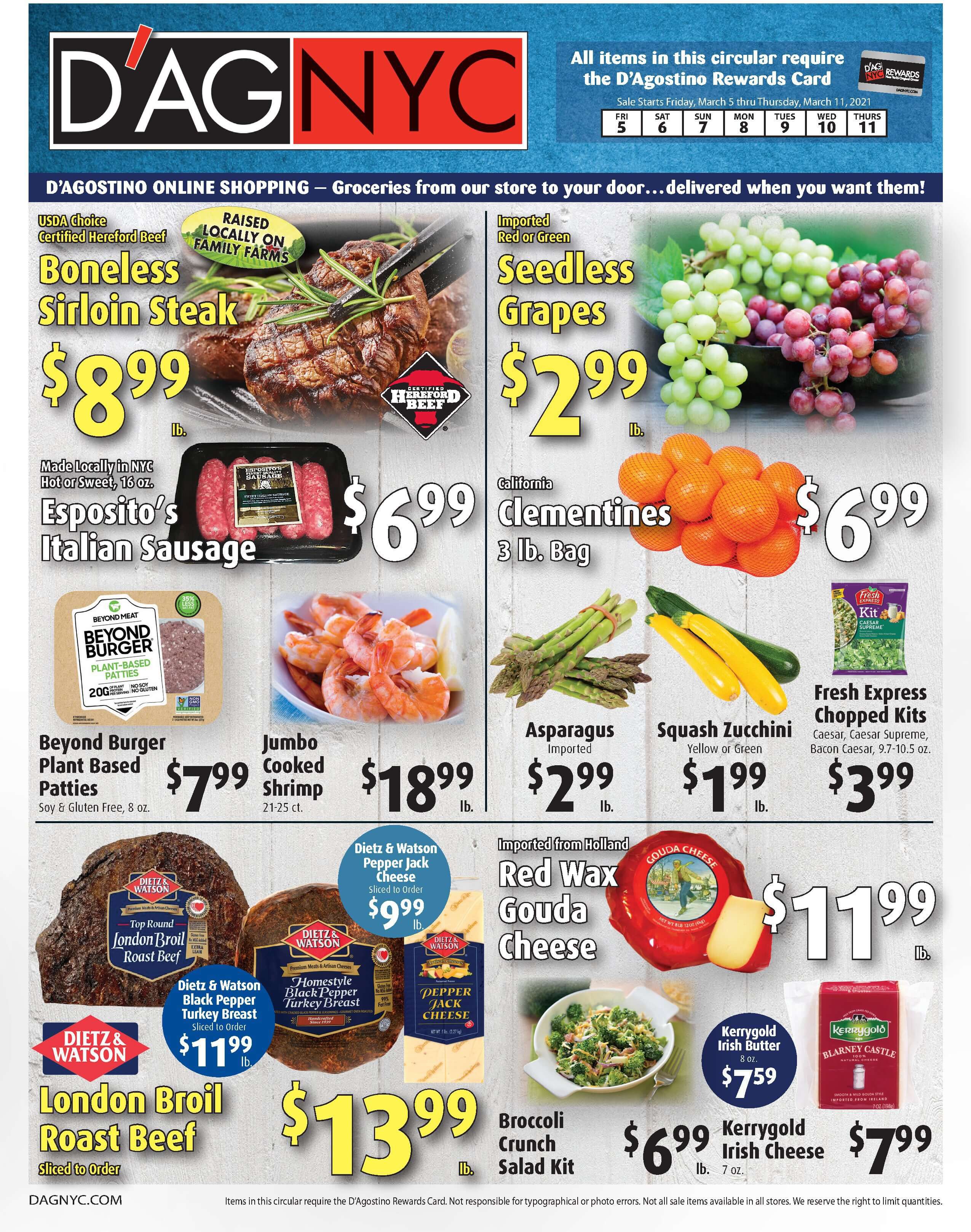 D'Agostino Weekly Ad Flyer March 5 to March 11, 2021