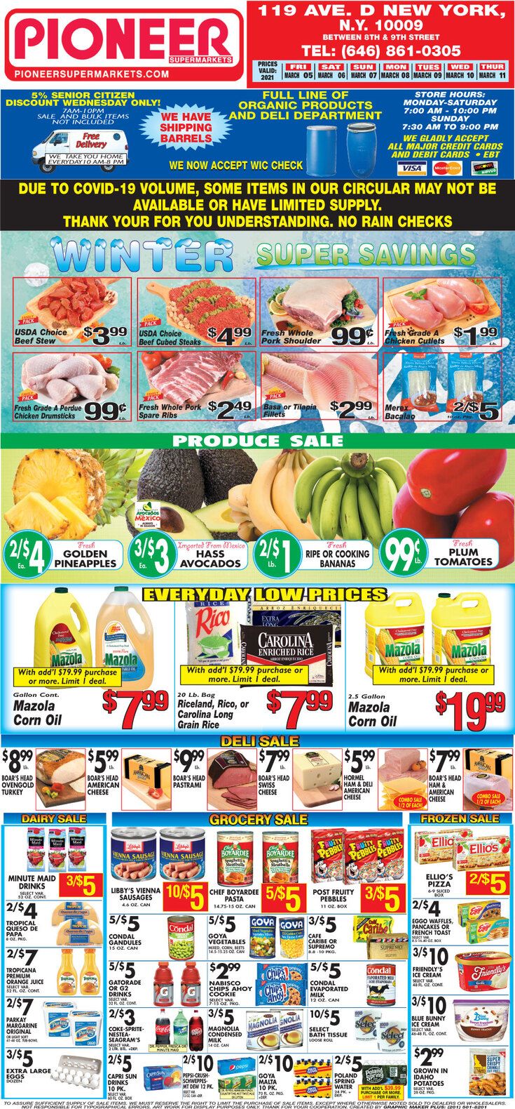Pioneer Supermarkets Weekly Ad Flyer March 5 to March 11, 2021