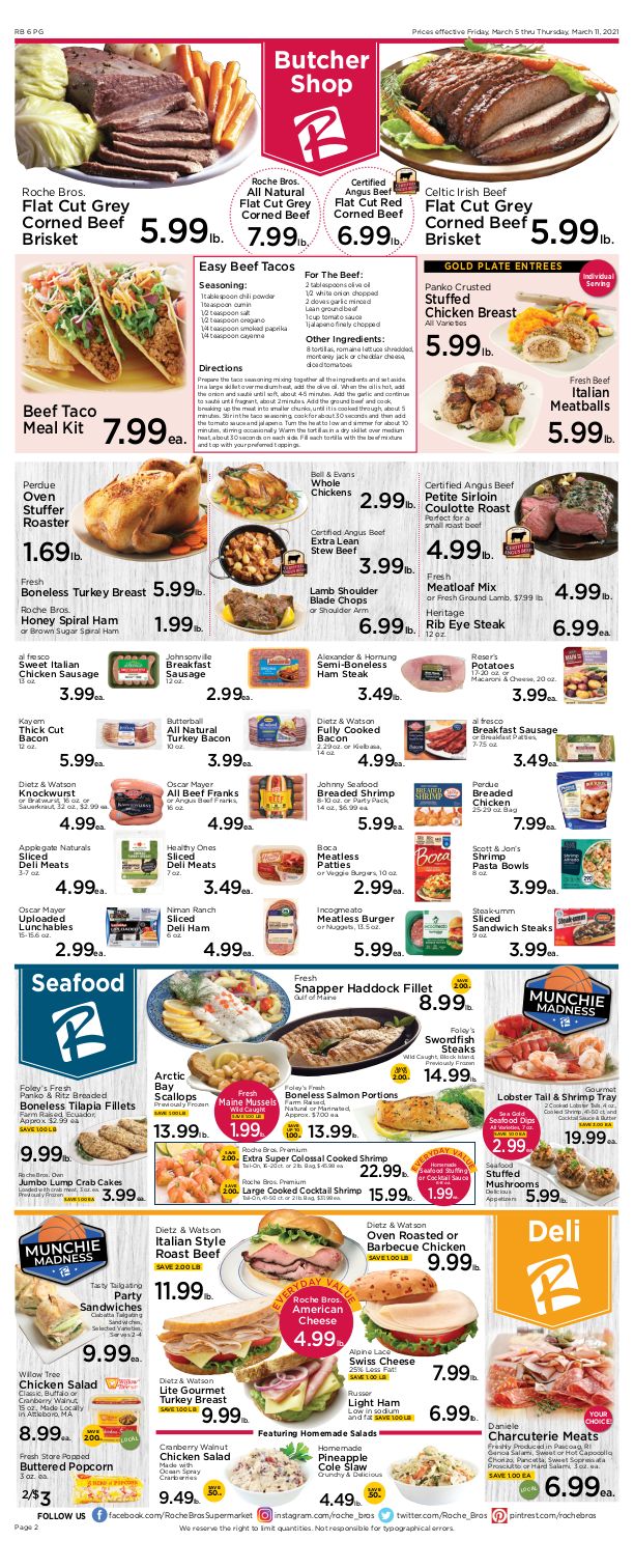 Roche Bros. Supermarkets Weekly Ad Flyer March 5 to March 11, 2021