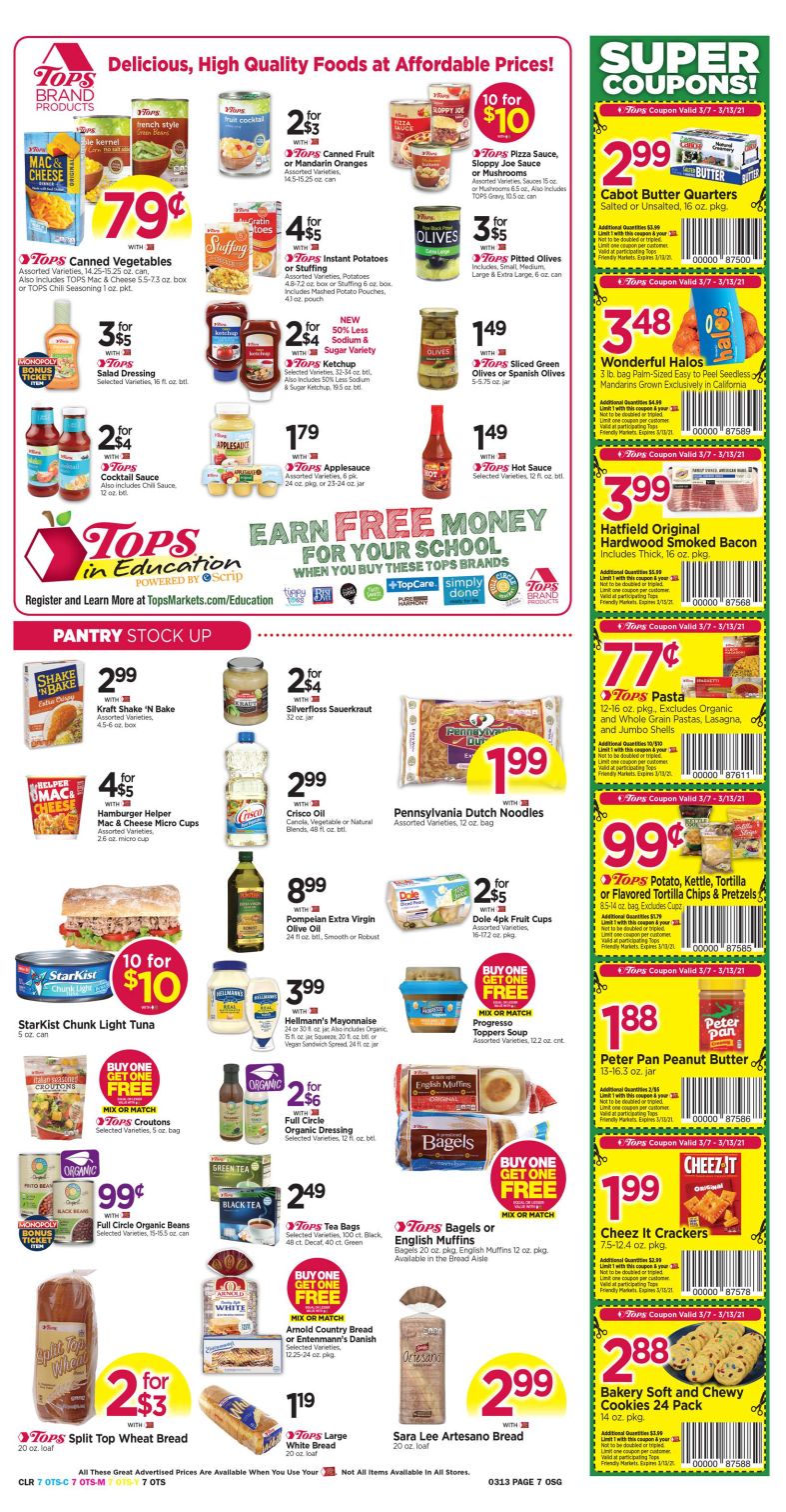 Tops Friendly Markets Weekly Ad Flyer March 7 to March 13, 2021