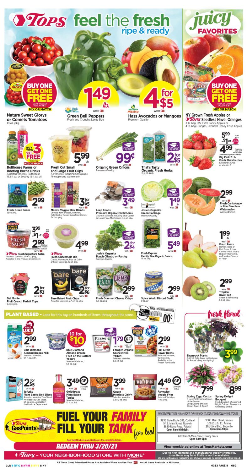 Tops Friendly Markets Weekly Ad Flyer March 7 to March 13, 2021