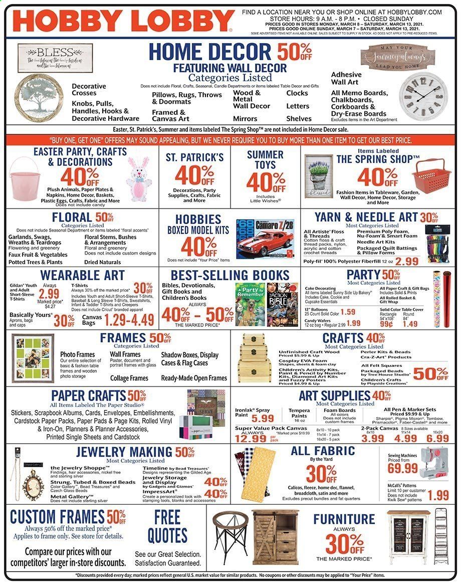 Hobby Lobby Weekly Ad Flyer March 7 to March 13