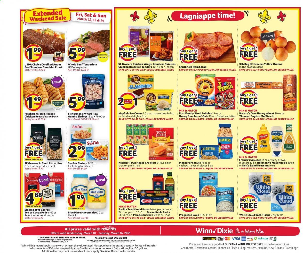Winn Dixie (AL, FL, GA, LA, MS) Weekly Ad Flyer March 10 to March 16