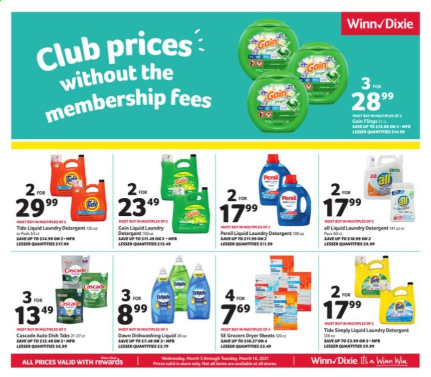 Winn Dixie (AL, FL, GA, LA, MS) Weekly Ad Flyer March 3 to March 16