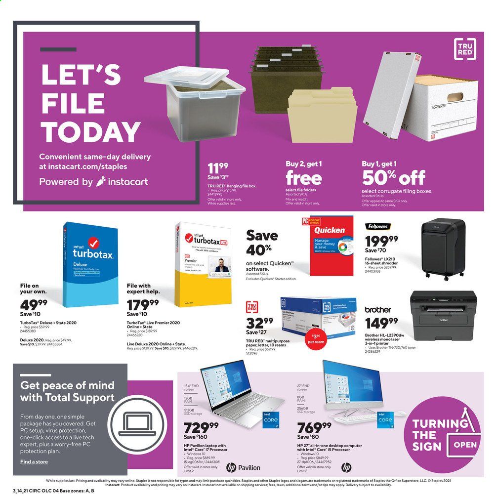 Staples Weekly Ad Flyer March 14 to March 20