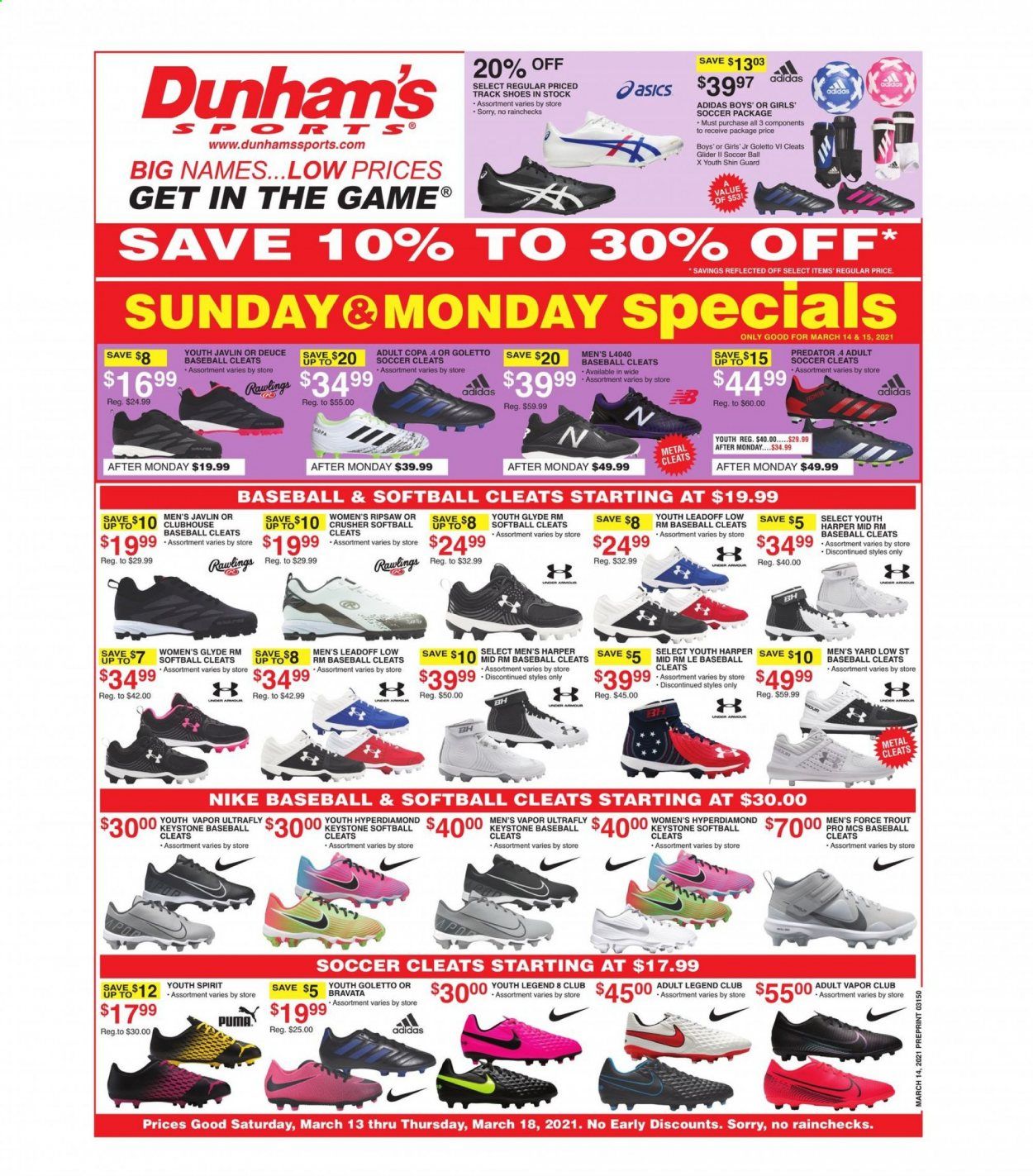 Dunham's Sports (IN, OH, PA, TN, WV) Weekly Ad Flyer March 13 to March 18