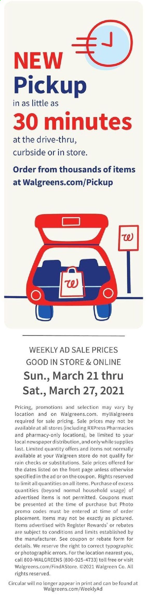 Walgreens Weekly Ad Flyer March 21 to March 27