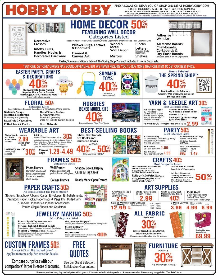 Hobby Lobby Weekly Ad Flyer March 21 to March 27