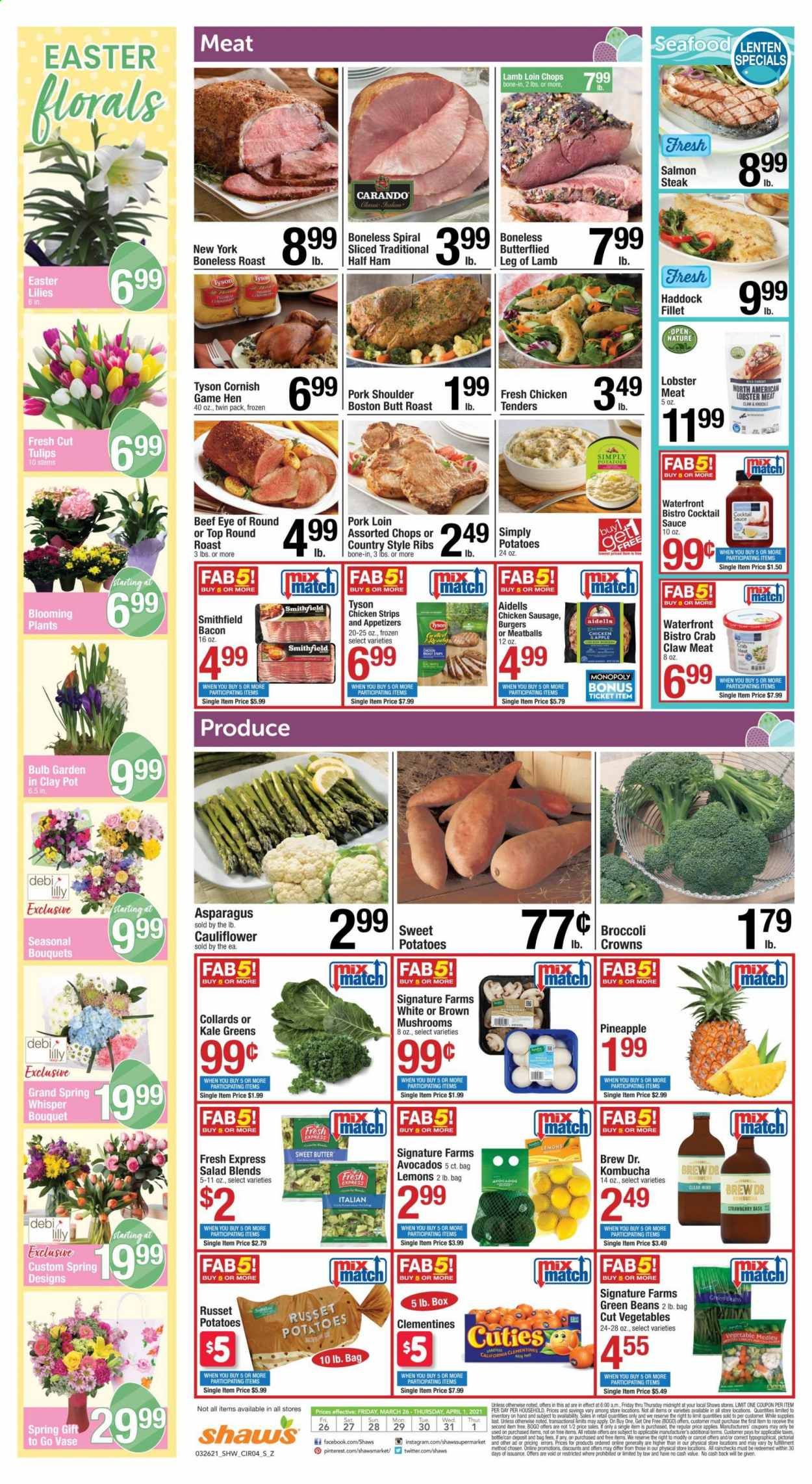Shaw’s (MA, ME, NH, RI, VT) Weekly Ad Flyer March 26 to April 1
