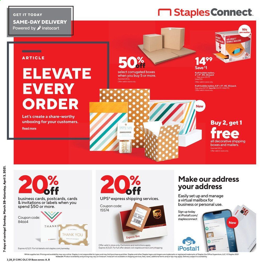 Staples Weekly Ad Flyer March 28 to April 3