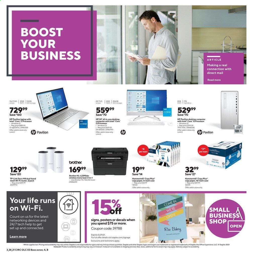 Staples Weekly Ad Flyer March 28 to April 3