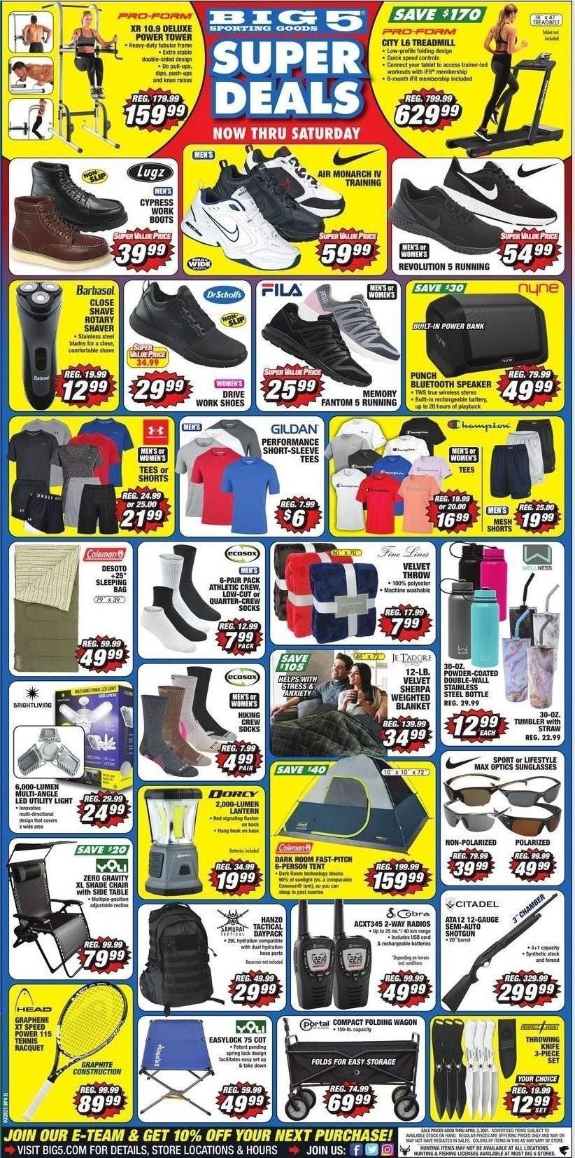 Big 5 Weekly Ad Flyer March 28 to April 3