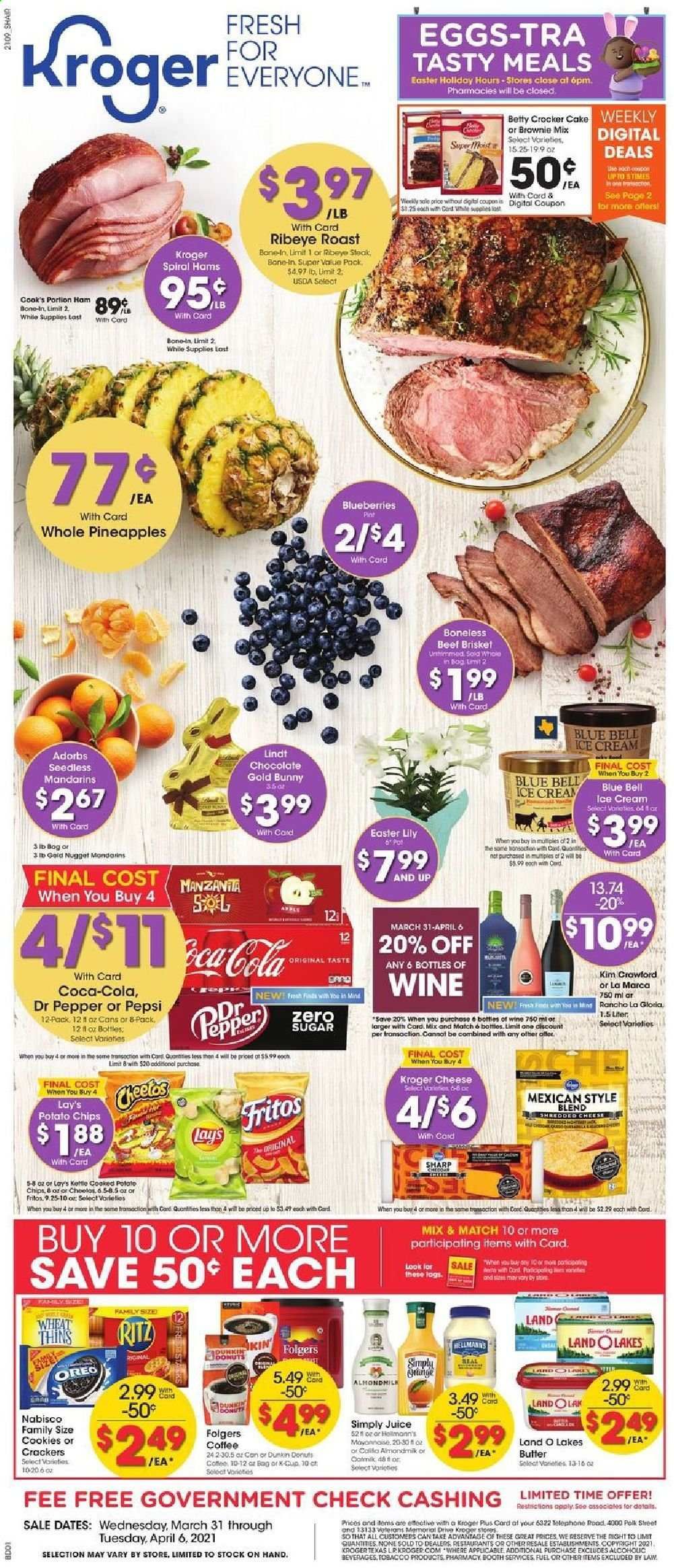 Kroger (GA, IL, LA, MI, OK, SC, TN, TX, VA) Weekly Ad Flyer March 31 to April 6
