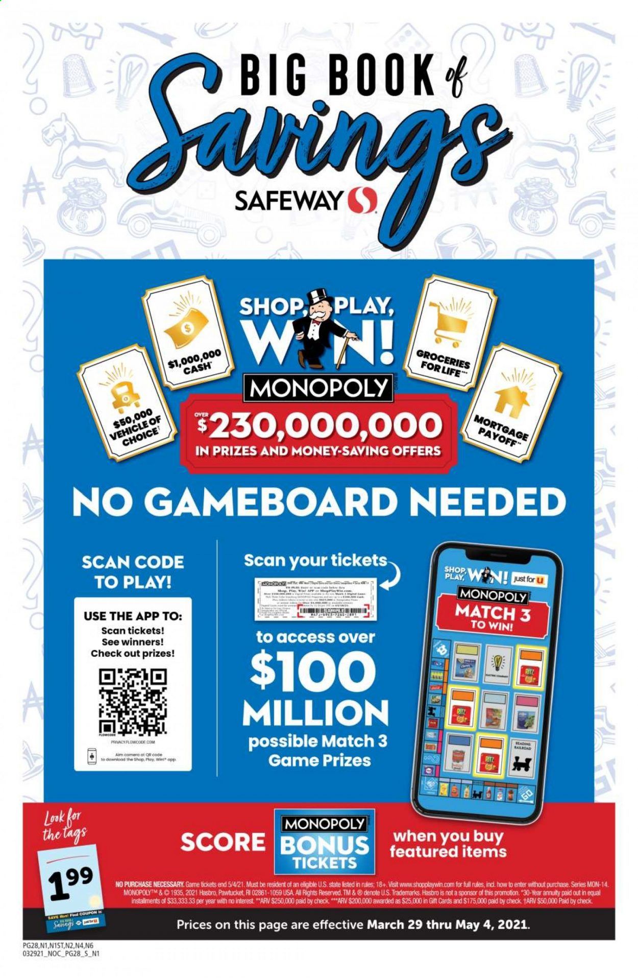 Safeway (AZ, CA, CO, HI, MD, NE, OR, VA, WA) Weekly Ad Flyer March 29 to May 4