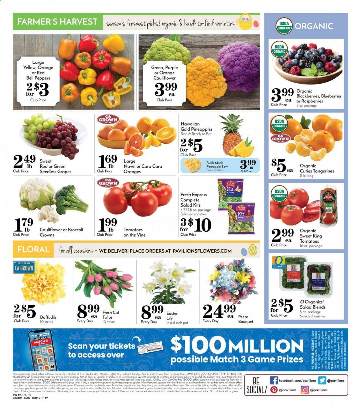 Pavilions (CA) Weekly Ad Flyer March 31 to April 6