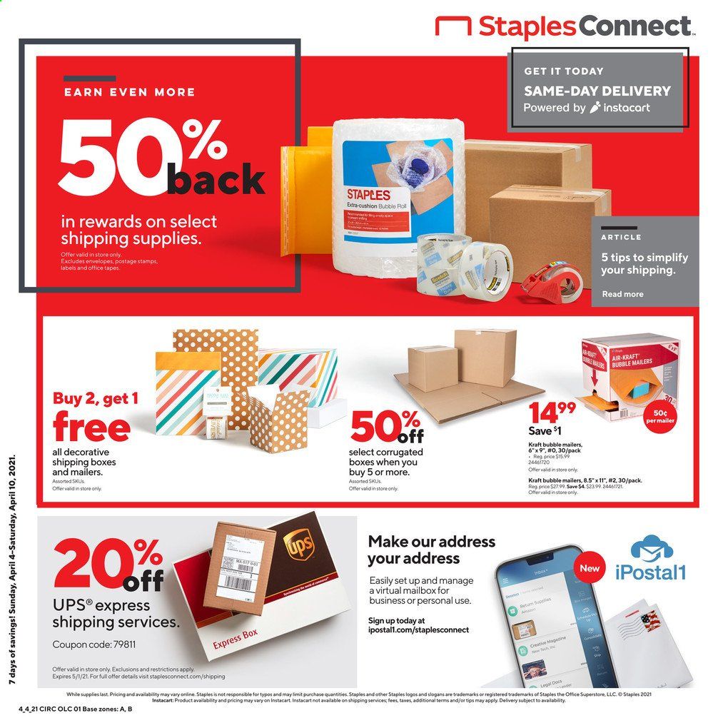 Staples Weekly Ad Flyer April 4 to April 10