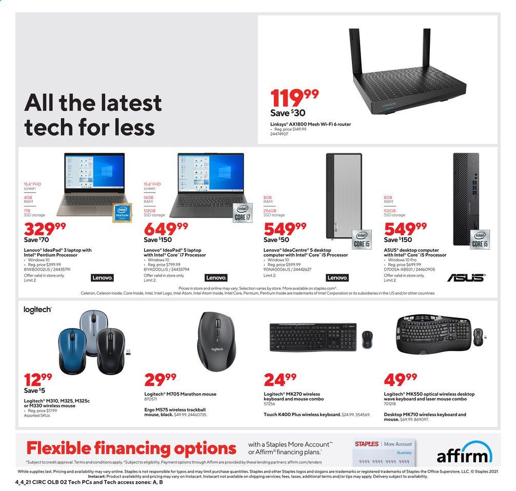 Staples Weekly Ad Flyer April 4 to April 10