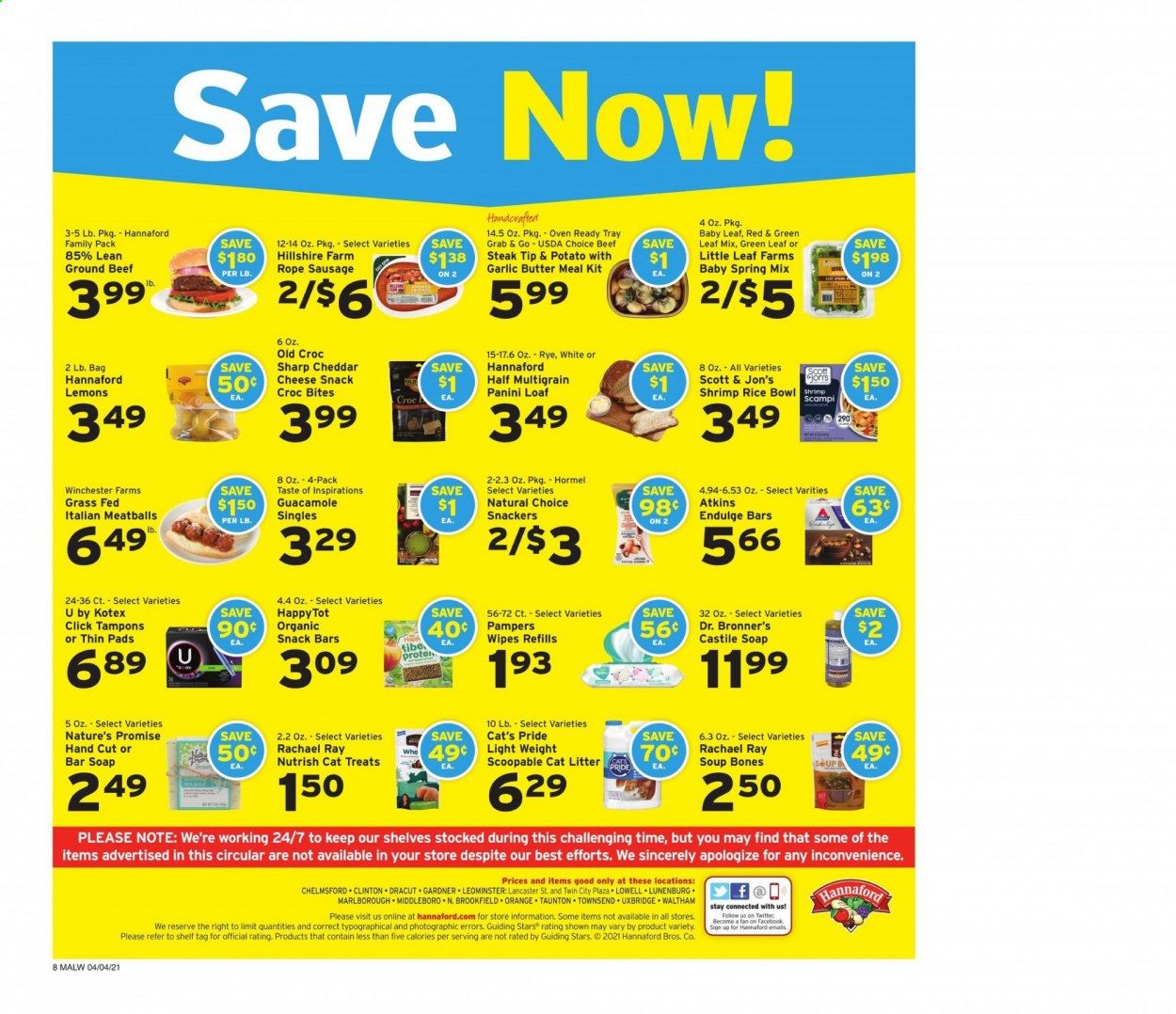 Hannaford (MA) Weekly Ad Flyer April 4 to April 10