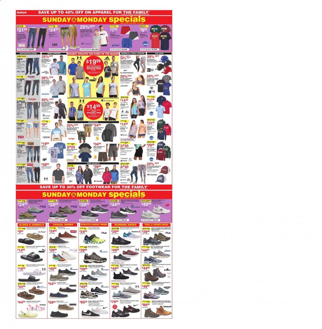 Dunham's Sports (MI, PA, WI) Weekly Ad Flyer April 3 to April 8
