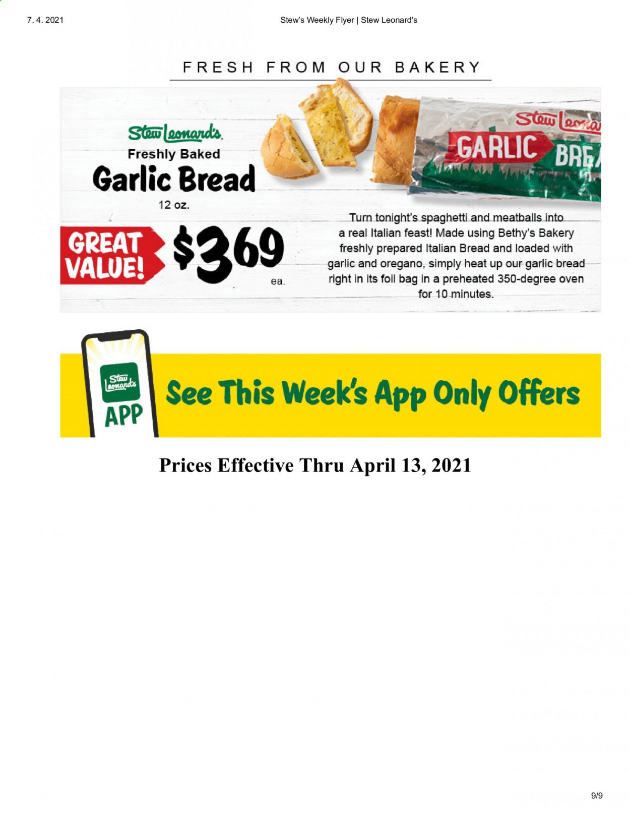Stew Leonard's Weekly Ad Flyer April 7 to April 13