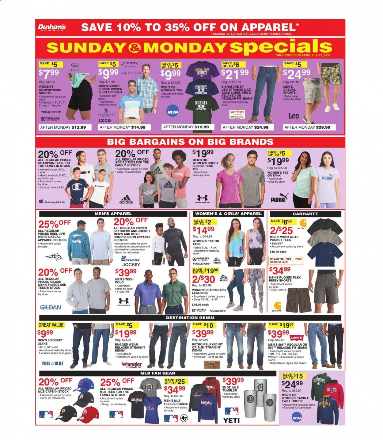 Dunham's Sports (MI, PA, WI) Weekly Ad Flyer April 10 to April 15