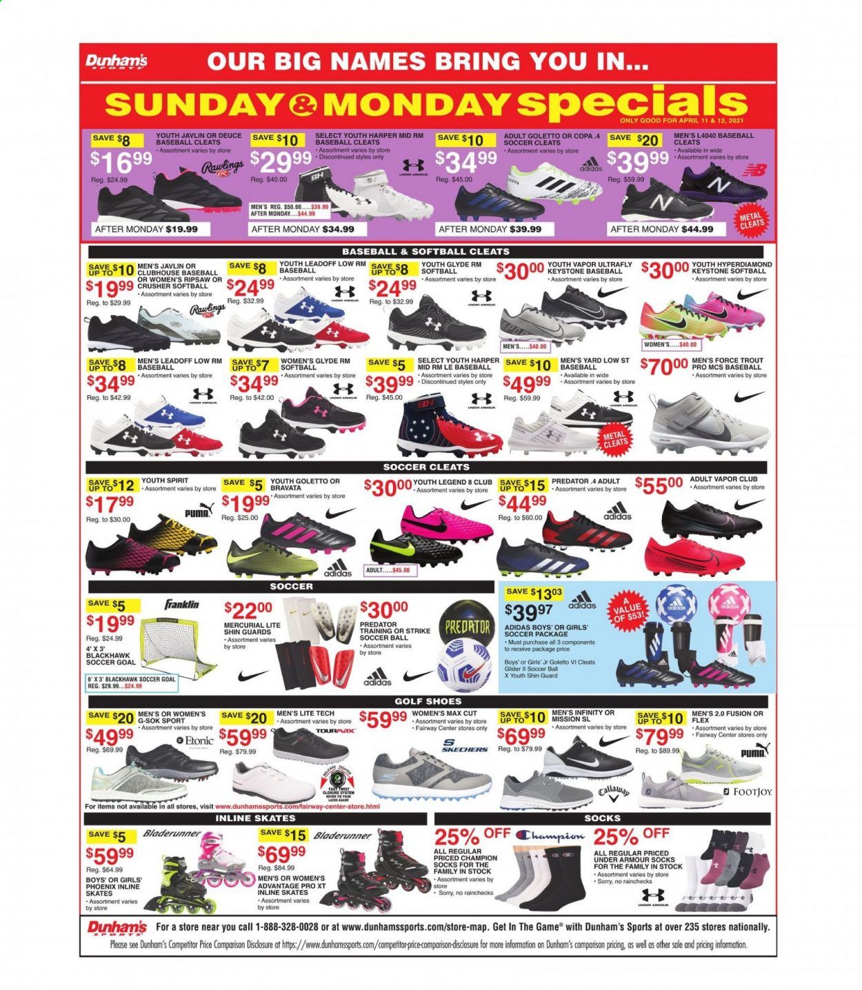 Dunham's Sports (MI, PA, WI) Weekly Ad Flyer April 10 to April 15