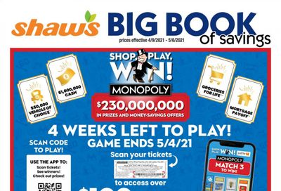 Shaw’s (MA, ME, NH, RI, VT) Weekly Ad Flyer April 9 to May 6
