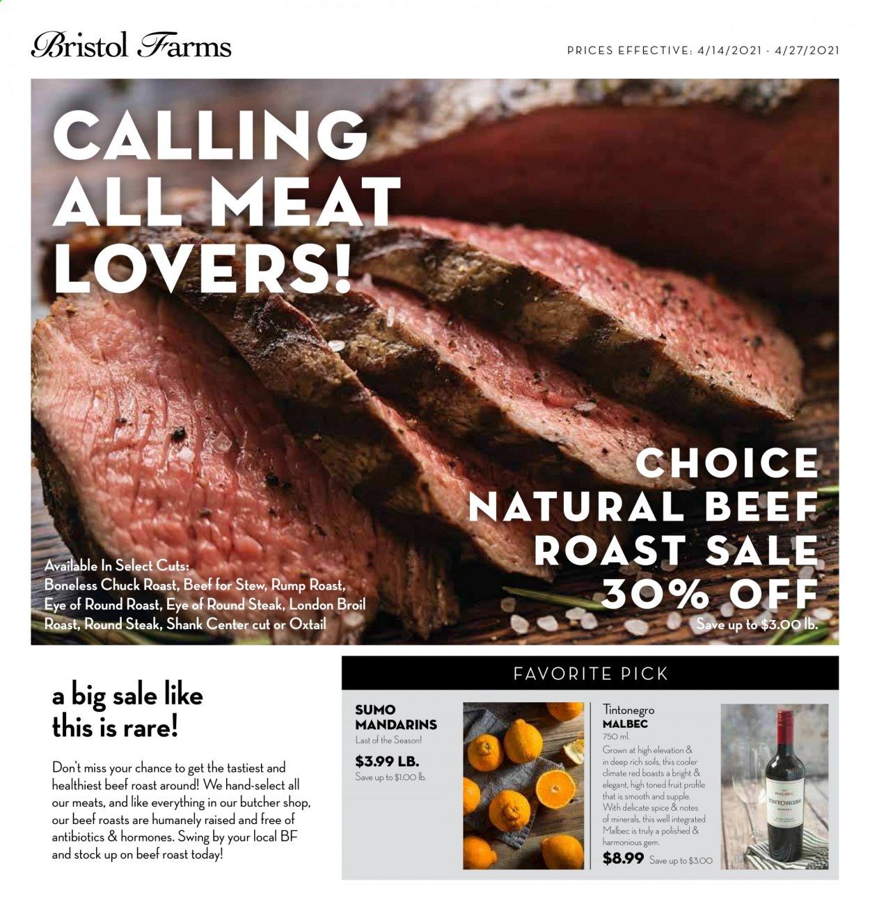 Bristol Farms (CA) Weekly Ad Flyer April 14 to April 27
