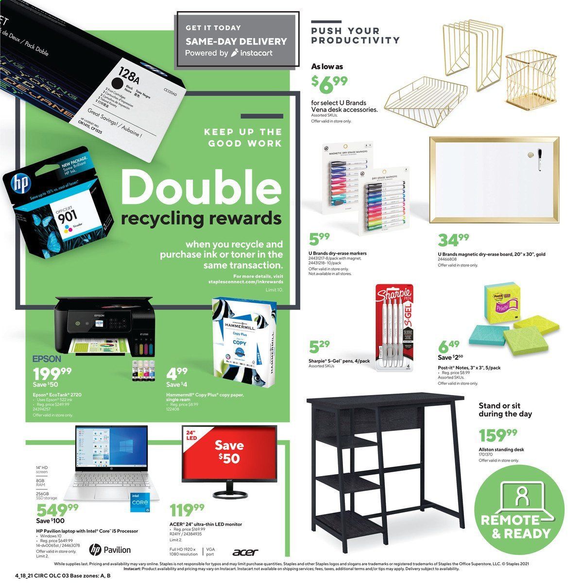 Staples Weekly Ad Flyer April 18 to April 24