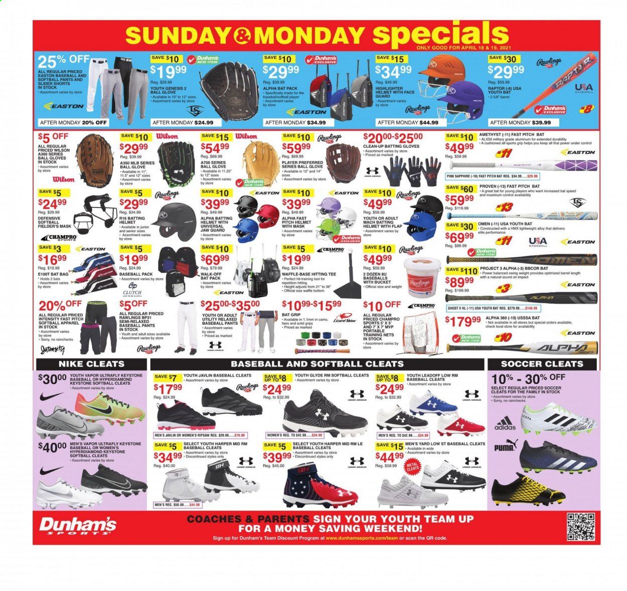 Dunham's Sports (MI, MN, SD) Weekly Ad Flyer April 17 to April 22