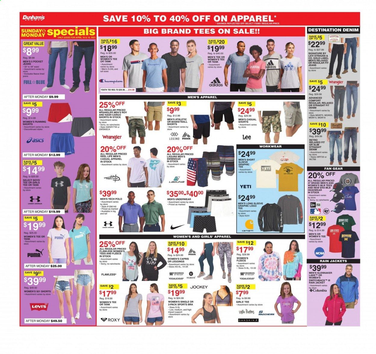 Dunham's Sports (MI, PA, WI) Weekly Ad Flyer April 17 to April 22