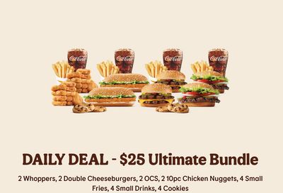 Burger King Daily Deal $25 Ultimate Bundle: Feed Everyone!