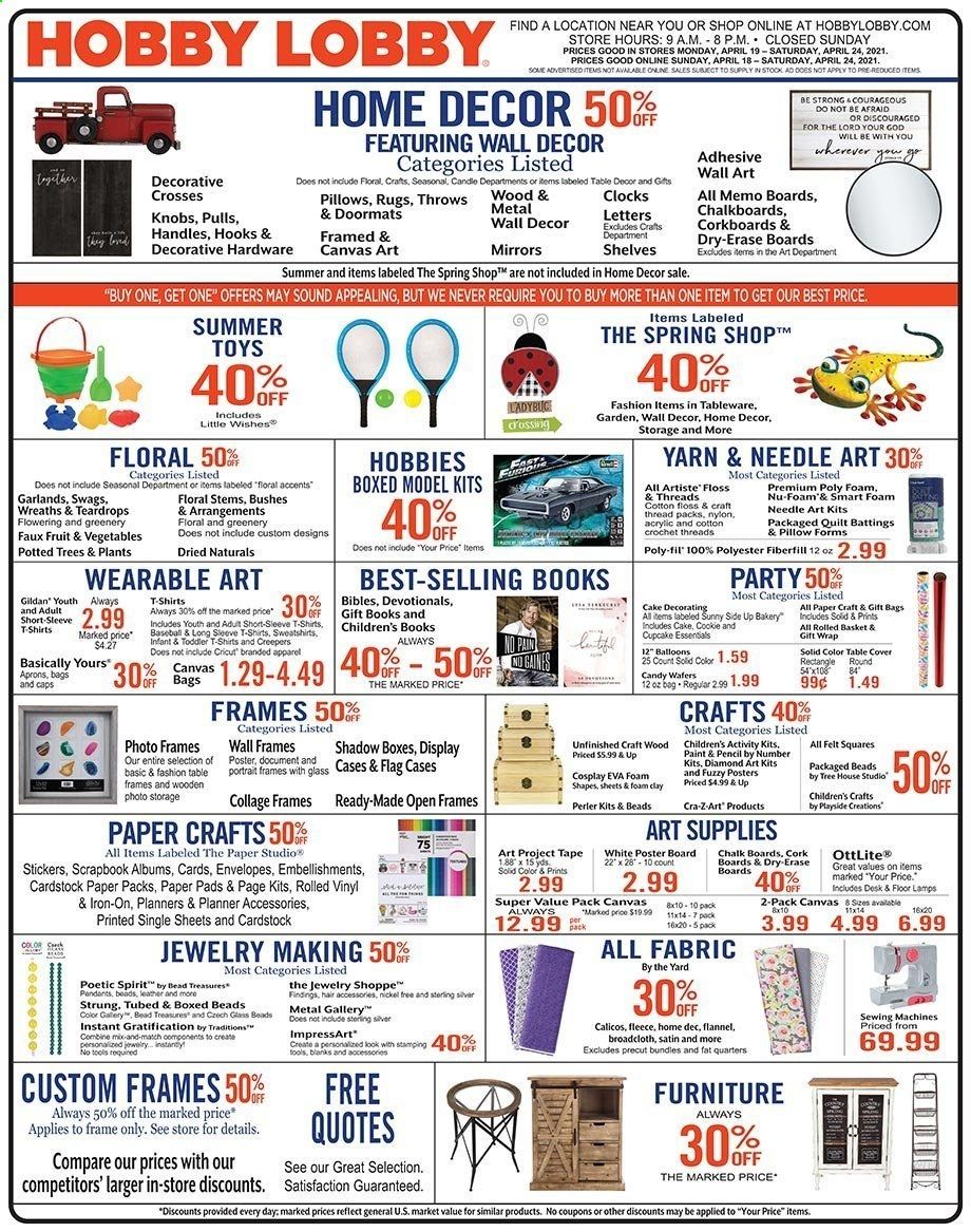 Hobby Lobby Weekly Ad Flyer April 18 to April 24