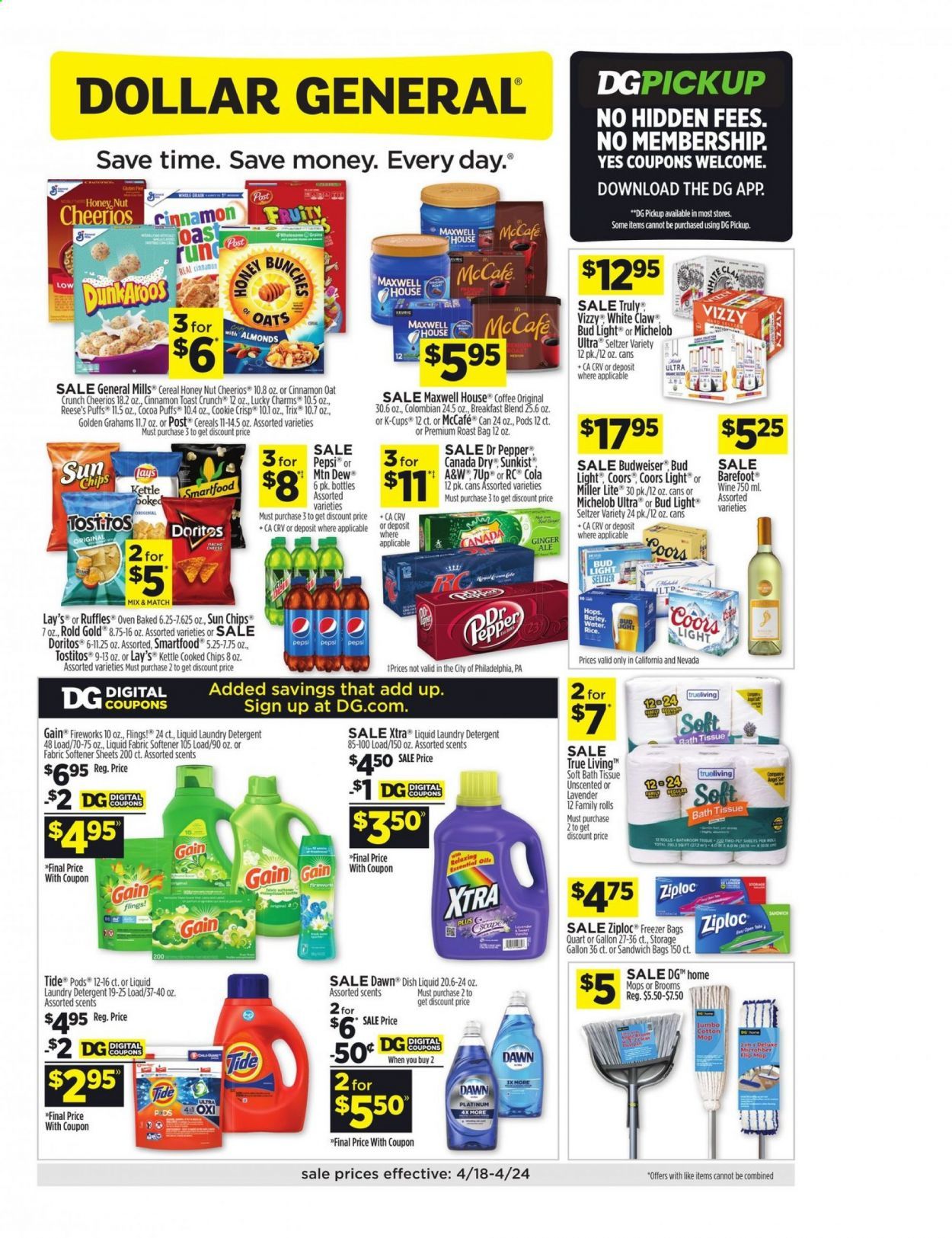 Dollar General (CA, NV) Weekly Ad Flyer April 18 to April 24
