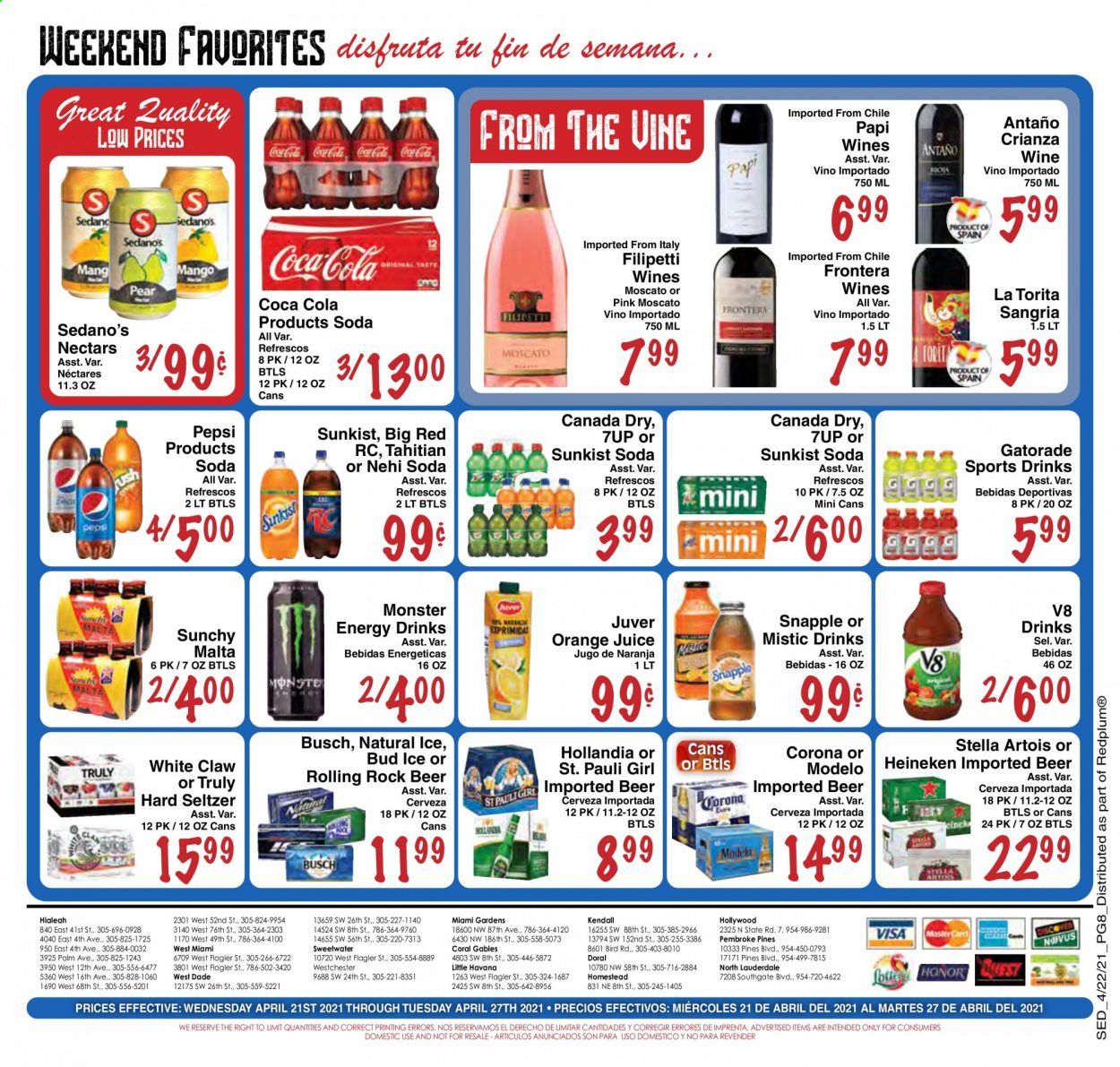 Sedano's (FL) Weekly Ad Flyer April 21 to April 27