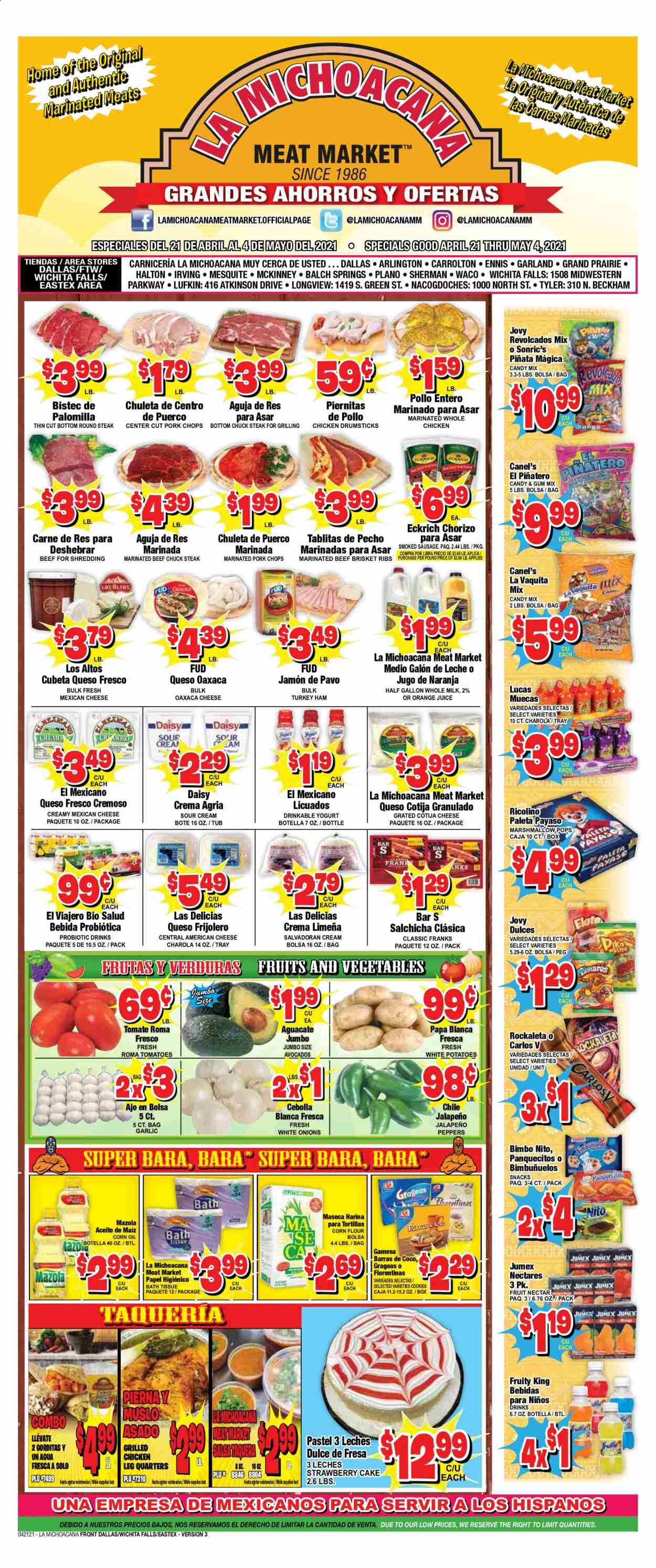 La Michoacana Meat Market (OK, TX) Weekly Ad Flyer April 21 to May 4