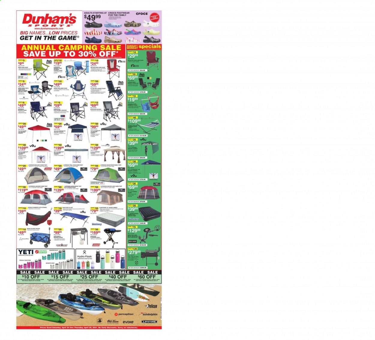 Dunham's Sports (MI, PA, WI) Weekly Ad Flyer April 24 to April 30