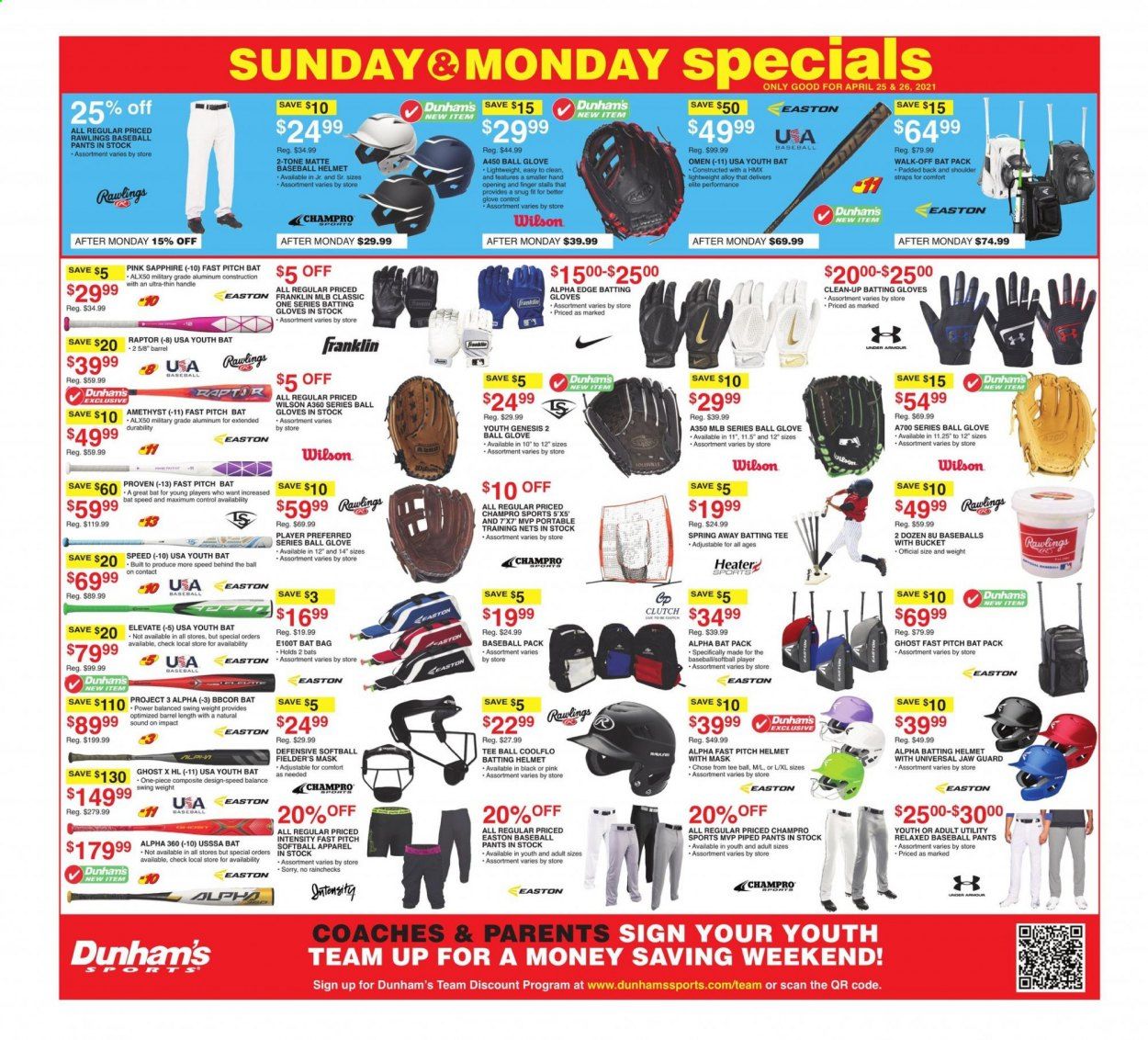Dunham's Sports (MI, PA, WI) Weekly Ad Flyer April 24 to April 30