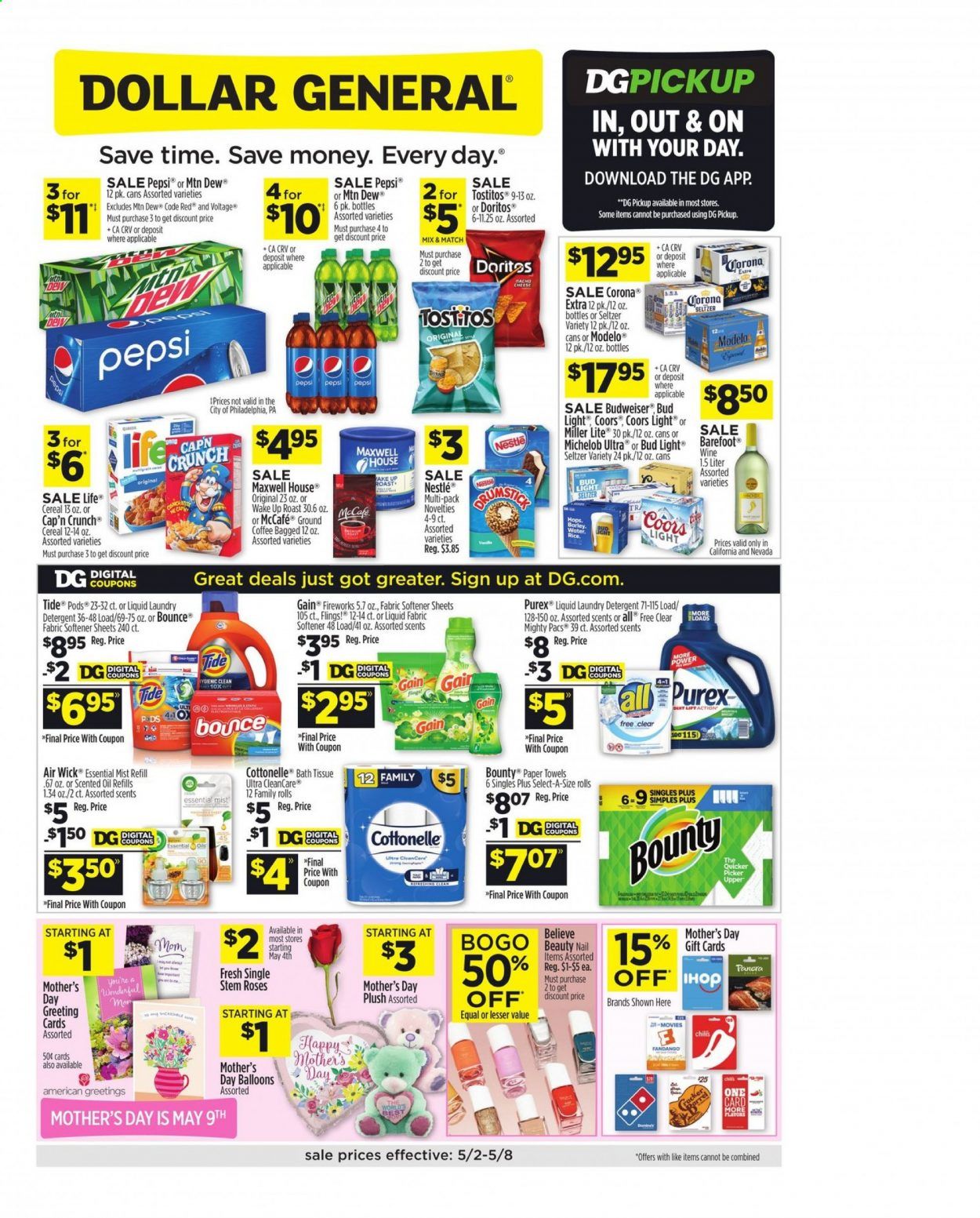 Dollar General (CA, NV) Weekly Ad Flyer May 2 to May 8