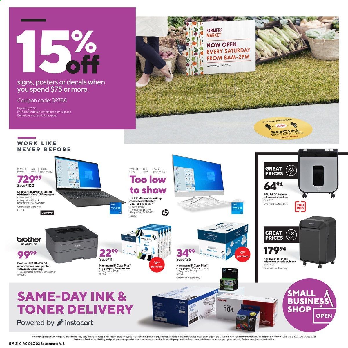 Staples Weekly Ad Flyer May 9 to May 15