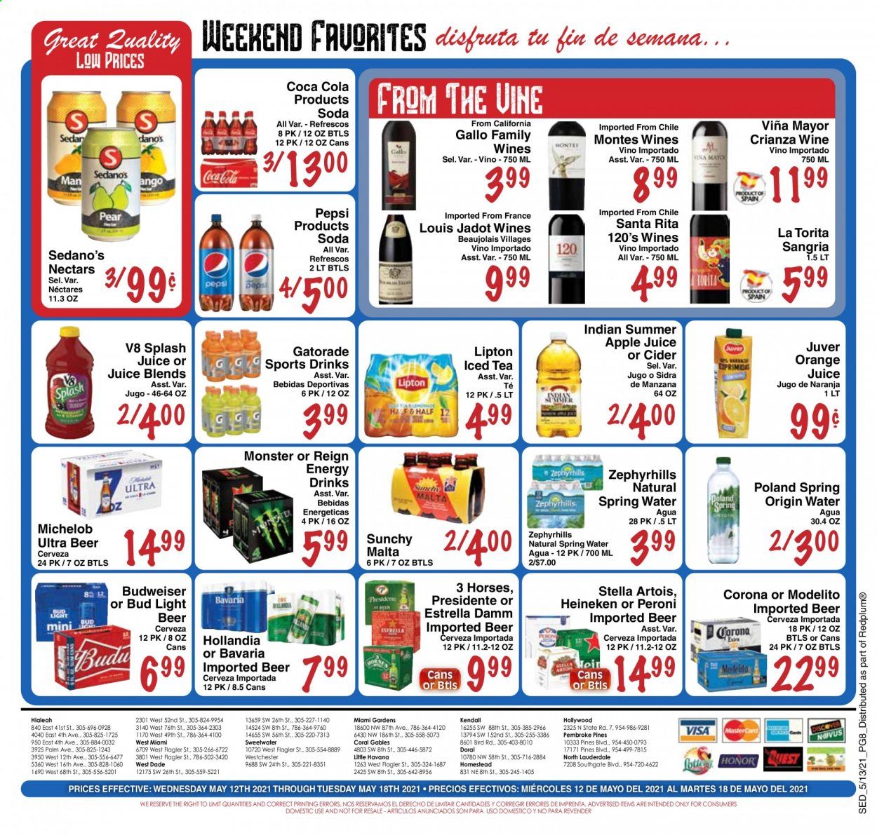 Sedano's (FL) Weekly Ad Flyer May 12 to May 18
