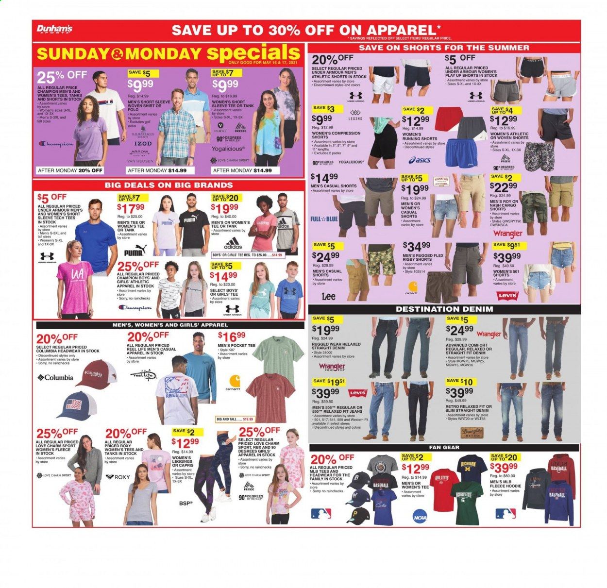 Dunham's Sports (MI, PA) Weekly Ad Flyer May 15 to May 20