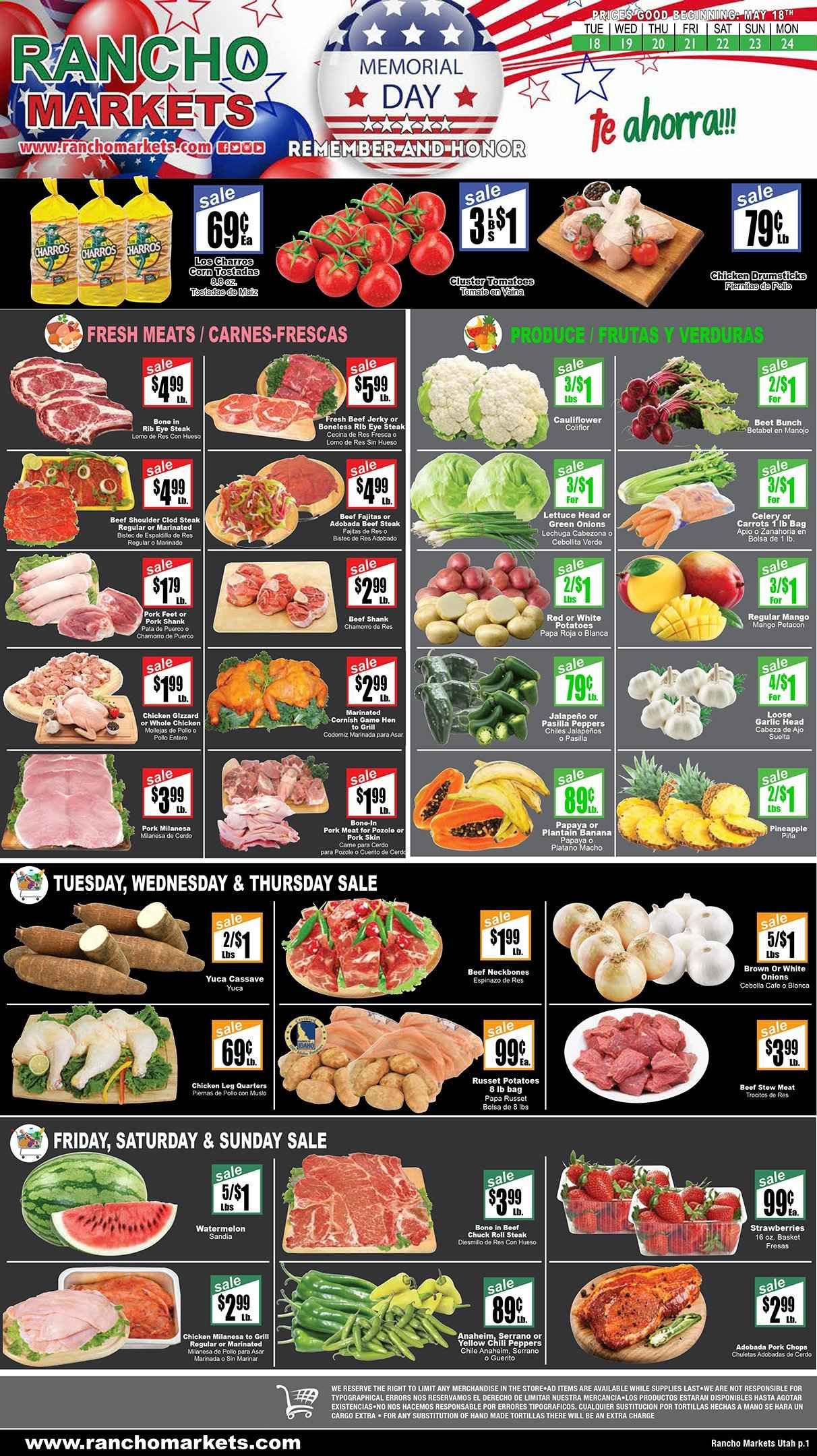 Rancho Markets (UT) Weekly Ad Flyer May 18 to May 24