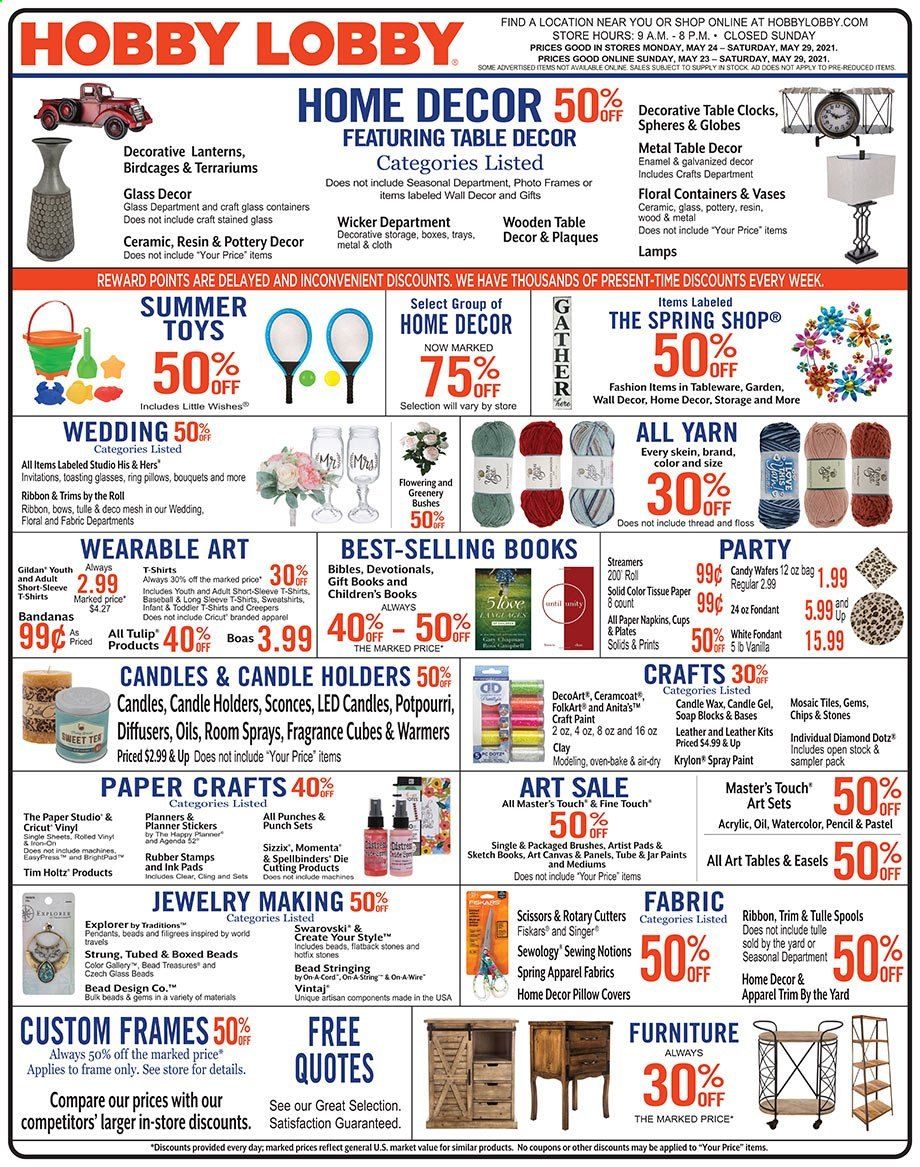 Hobby Lobby Weekly Ad Flyer May 23 to May 29