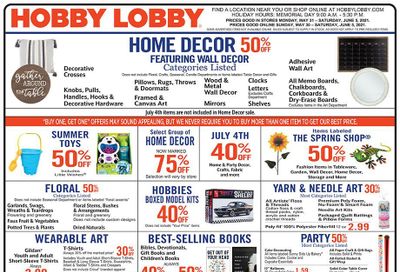 Hobby Lobby Weekly Ad Flyer May 30 to June 5