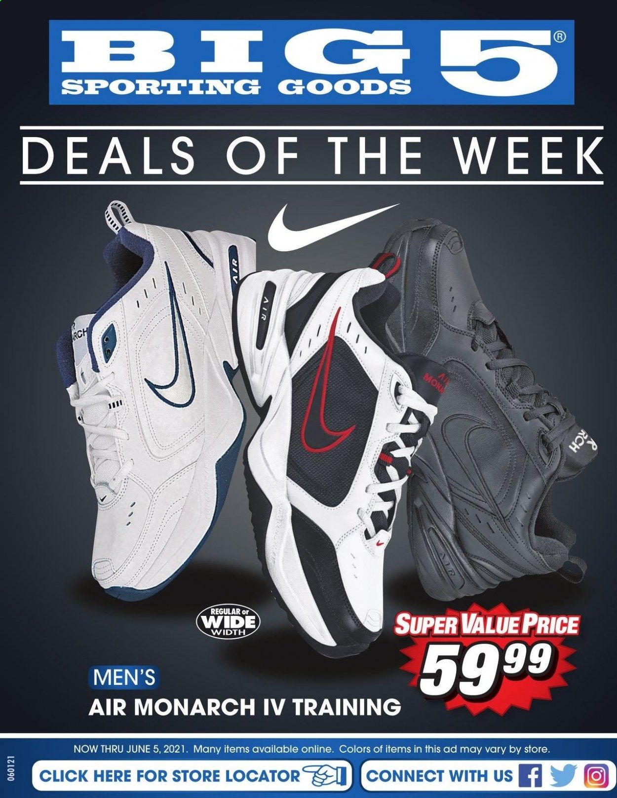 Big 5 (AZ, CA, CO, ID, NM, OR, UT, WA) Weekly Ad Flyer June 1 to June 5