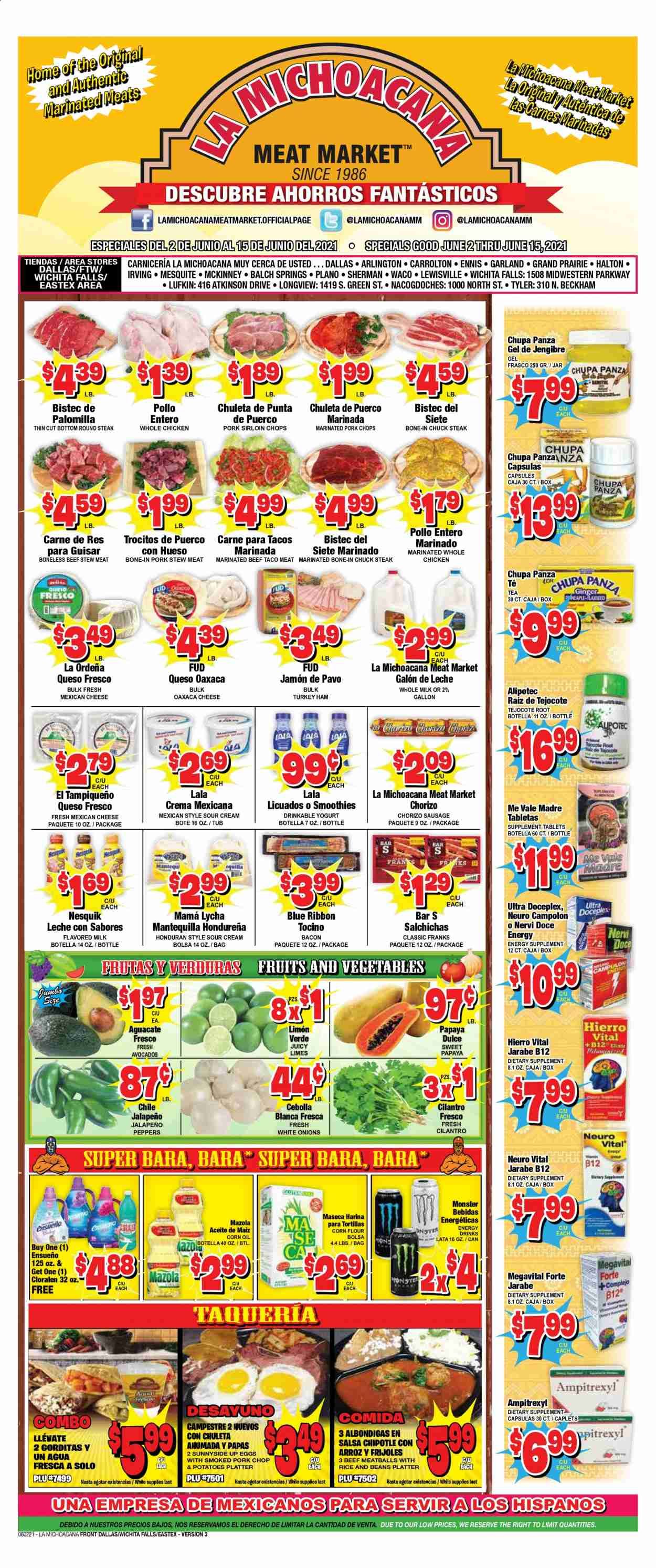 La Michoacana Meat Market (TX) Weekly Ad Flyer June 2 to June 15