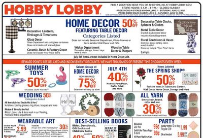 Hobby Lobby Weekly Ad Flyer June 6 to June 12