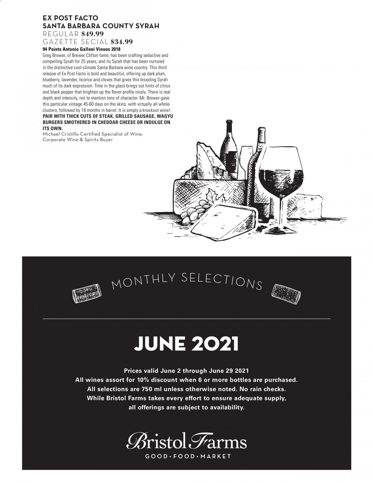 Bristol Farms (CA) Weekly Ad Flyer June 1 to June 30