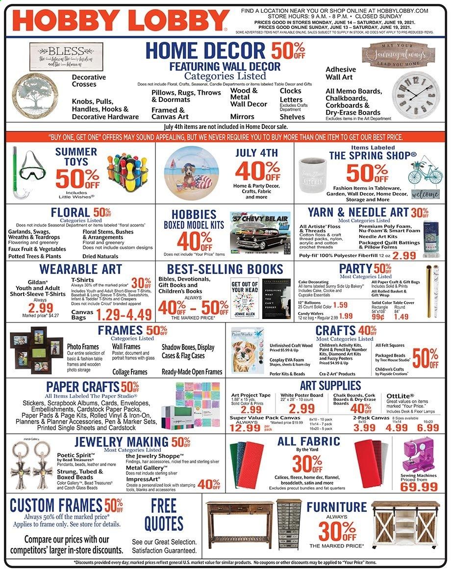Hobby Lobby Weekly Ad Flyer June 13 to June 19